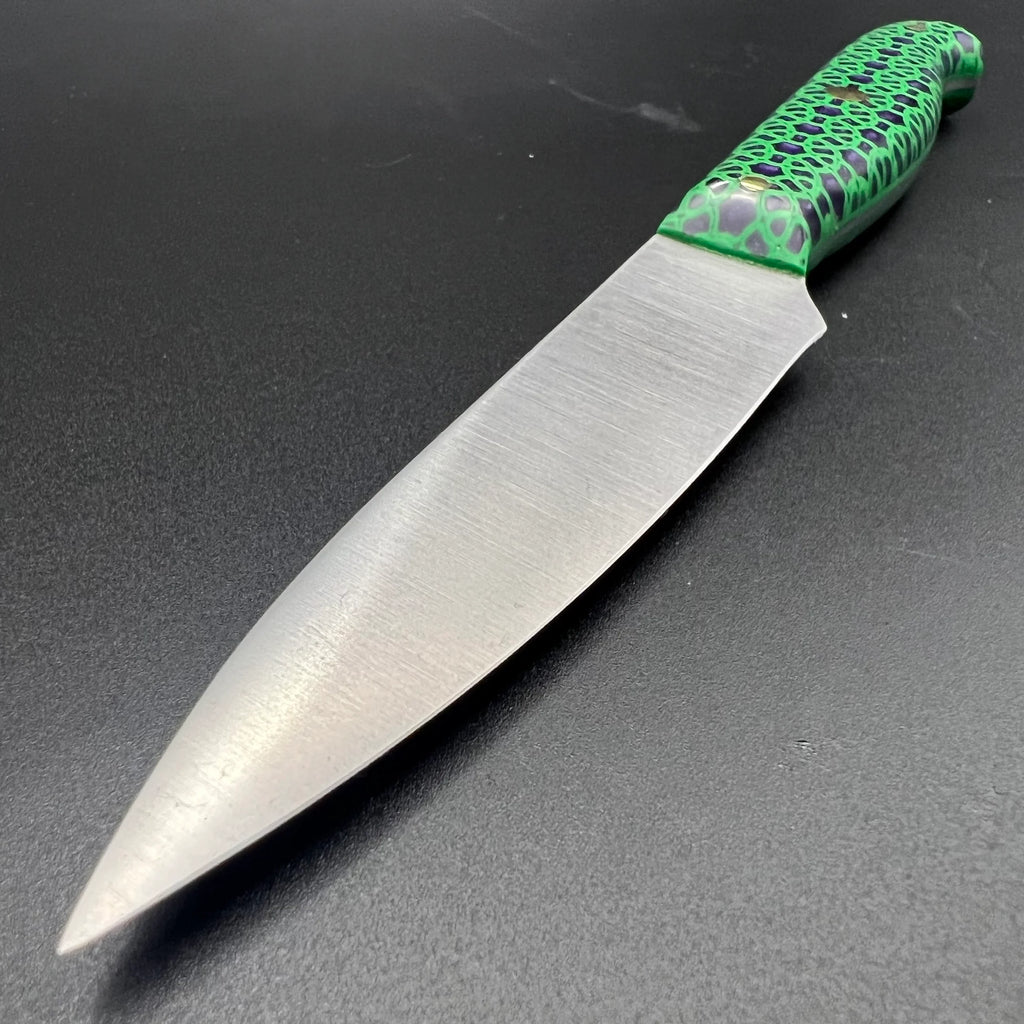 "3.5'' MT Paring Knife - Green and Purple 3D Print and Resin "
