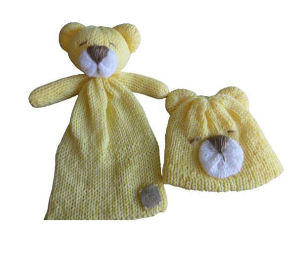 Cuddle Bear Lovey & Beanie set