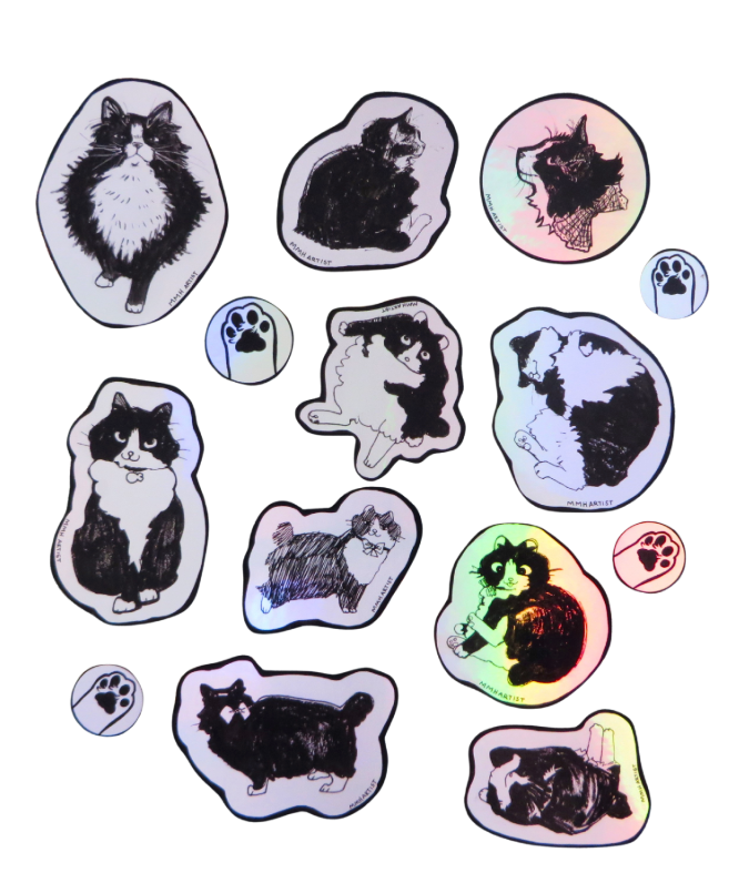 Anise the Cat Holographic Vinyl Sticker Set