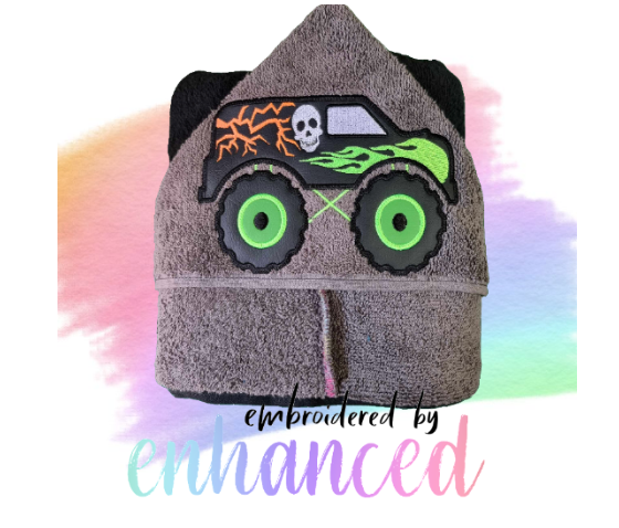 Digger Truck Hooded Towel