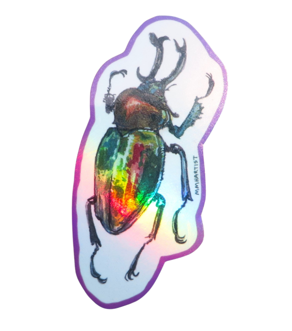 Assorted Holographic Stag Beetle Vinyl Stickers