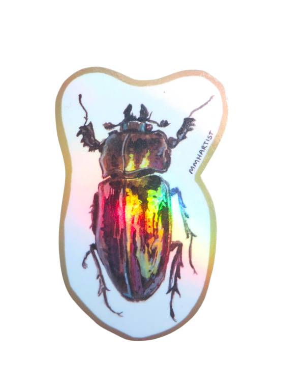 Assorted Holographic Stag Beetle Vinyl Stickers