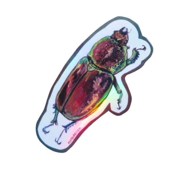 Assorted Holographic Stag Beetle Vinyl Stickers