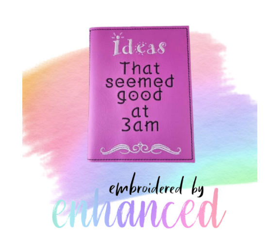 "Ideas at 3am A6 Reusable  Notebook Cover"
