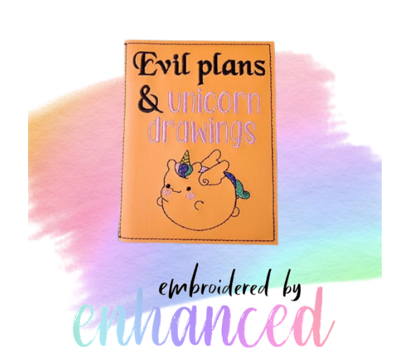 "Evil Plans A6 Reusable  Notebook Cover"