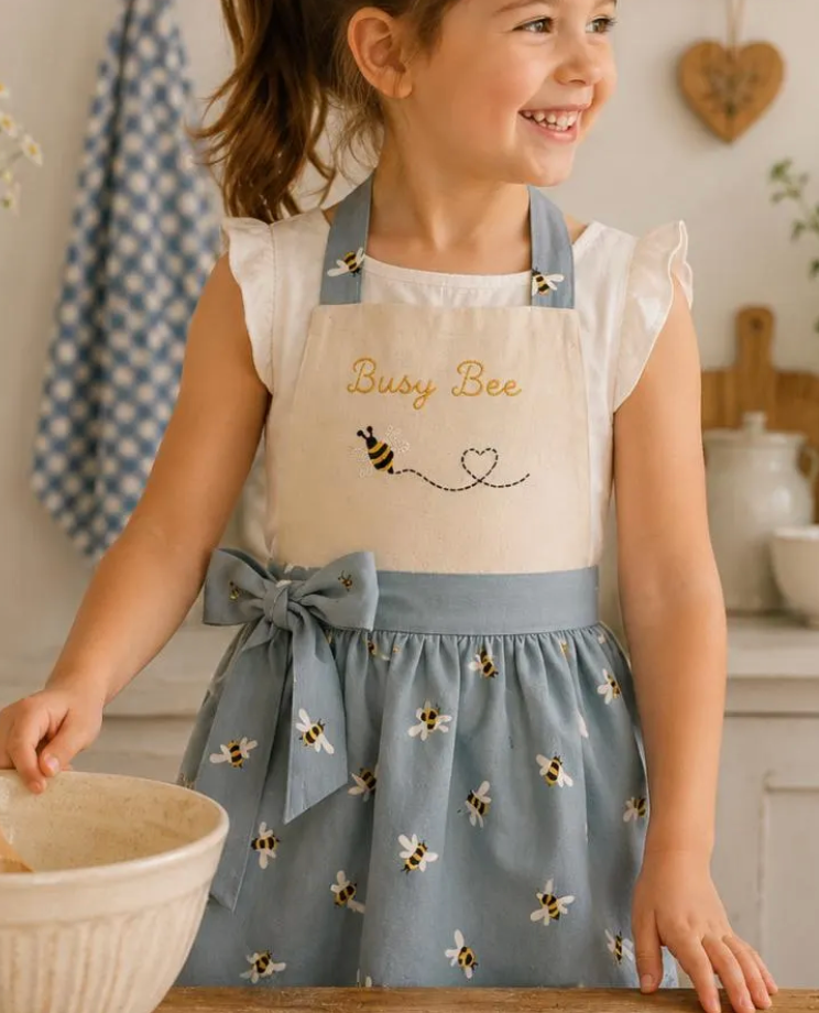 Busy Bee girls' apron - personalisation option available